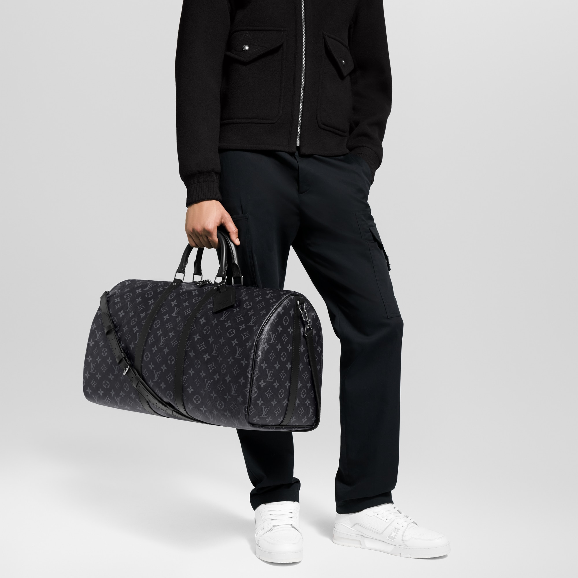 Keepall Bandoulière 50 - Bolsa de Viagem de Couro Verde | LOUIS